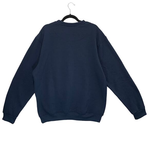 Champion Logo Graphic Pullover Crew Neck Sweatshirt Men's Sz 2XL Navy Athleisure - Picture 2 of 7